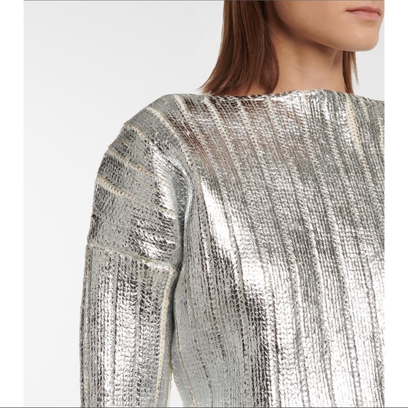💥BRAND NEW💥 Balmain Silver Coated Knit Sweater - Picture 4 of 11